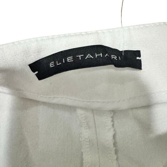 Elie Tahari White Side Zip Trousers Women’s 6 Straight Leg Minimalist Work Pants - Picture 3 of 9